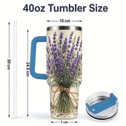 #pl[40oz|Blue] Lavender Bouquet 40oz Tumbler, Drinkware for Lavender Lovers