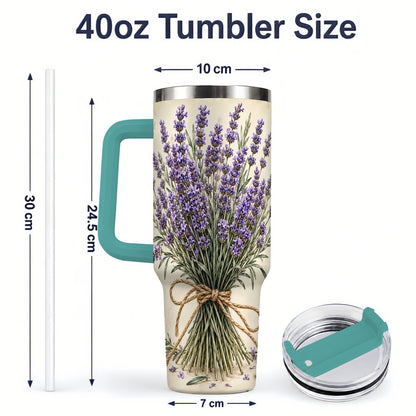 #pl[40oz|Green] Lavender Bouquet 40oz Tumbler, Drinkware for Lavender Lovers
