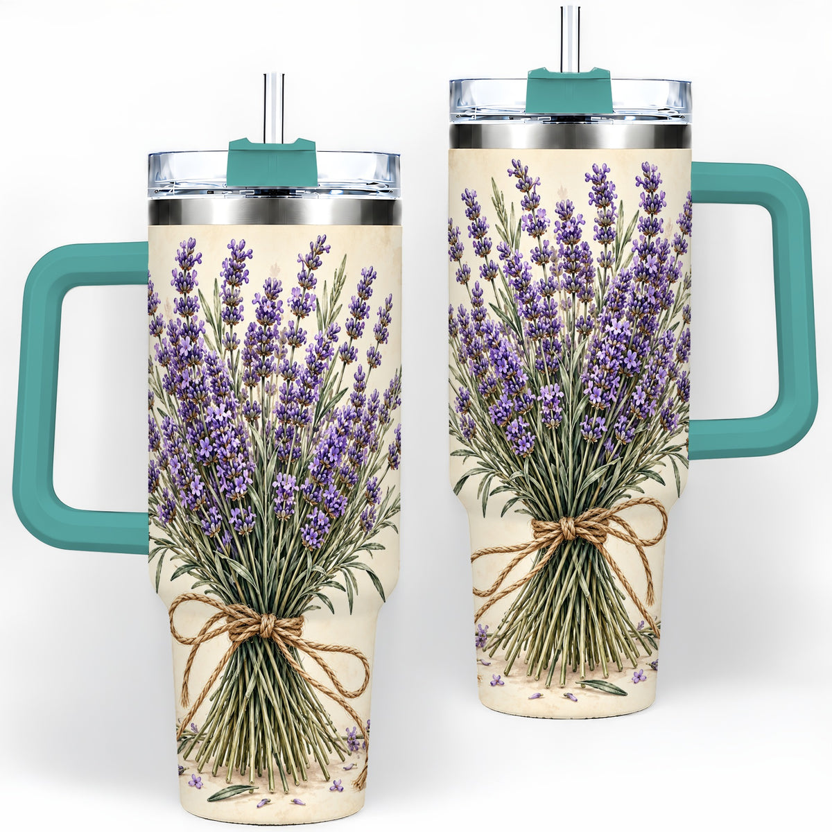 #pl[40oz|Green] Lavender Bouquet 40oz Tumbler, Drinkware for Lavender Lovers