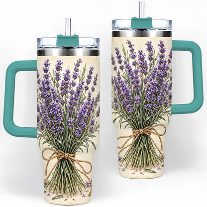 #pl[40oz|Green] Lavender Bouquet 40oz Tumbler, Drinkware for Lavender Lovers