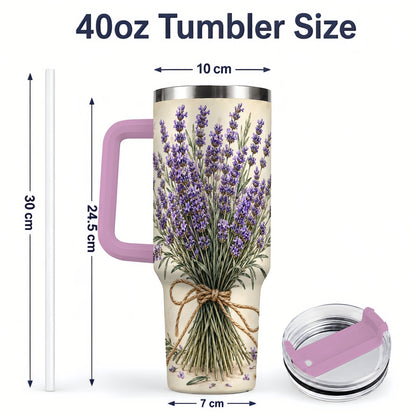#pl[40oz|Pink] Lavender Bouquet 40oz Tumbler, Drinkware for Lavender Lovers