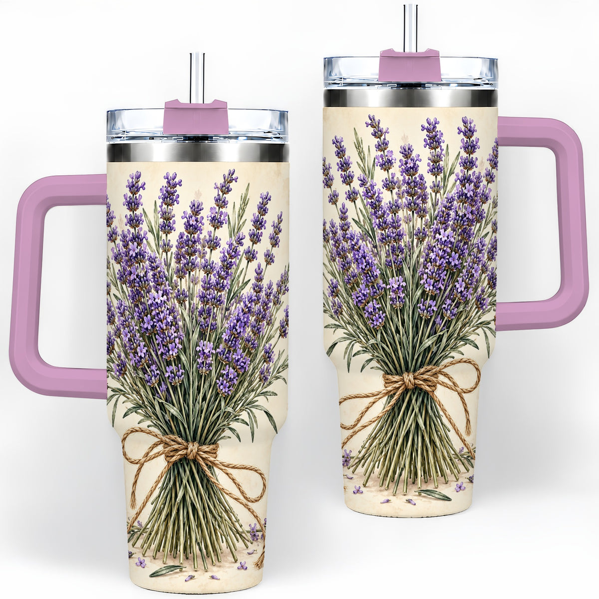 #pl[40oz|Pink] Lavender Bouquet 40oz Tumbler, Drinkware for Lavender Lovers
