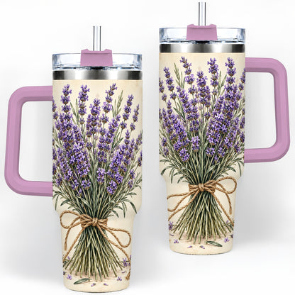 #pl[40oz|Pink] Lavender Bouquet 40oz Tumbler, Drinkware for Lavender Lovers