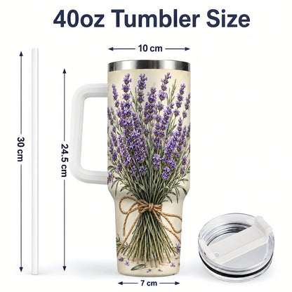 #pl[40oz|White] Lavender Bouquet 40oz Tumbler, Drinkware for Lavender Lovers