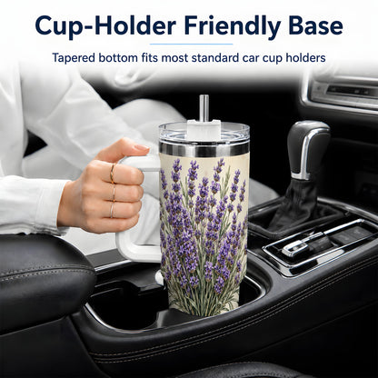 Lavender Bouquet 40oz Tumbler, Drinkware for Lavender Lovers