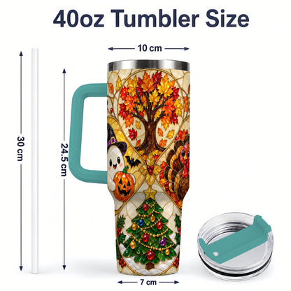 #pl[40oz|Green] Seasonal Holiday 40oz Tumbler, Festive Character Artwork
