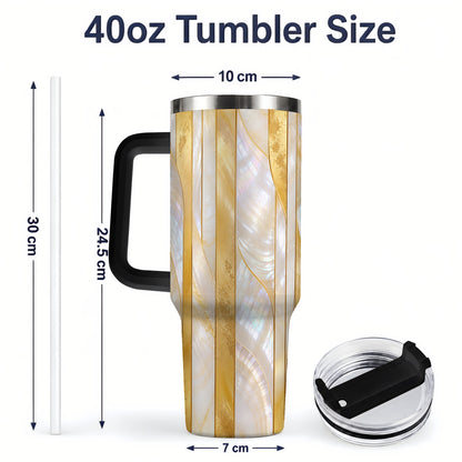 #pl[40oz|Black] Pearl Gold Style 40oz Tumbler, Abstract Geometric Drinkware