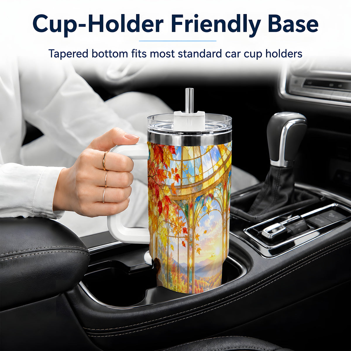 Autumn Reading Scene 40oz Tumbler, Stainless Steel Fall Drinkware