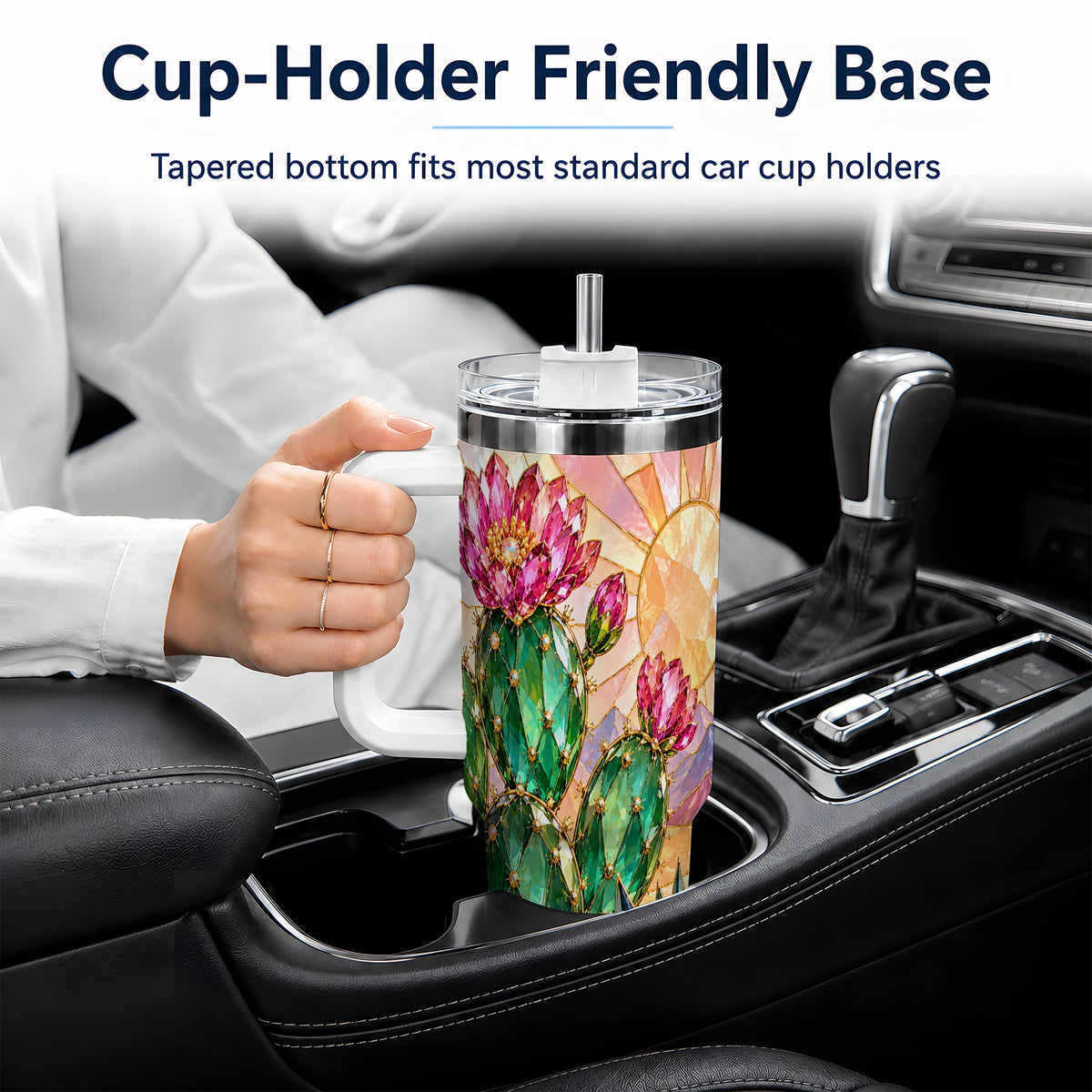 Blooming Cactus 40oz Tumbler, Desert Floral Drinkware for Plant Lovers
