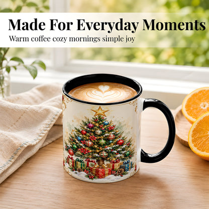 #pl[11oz|Black] Christmas Tree Coffee Mug, Holiday Decor Mug, Ceramic Cup