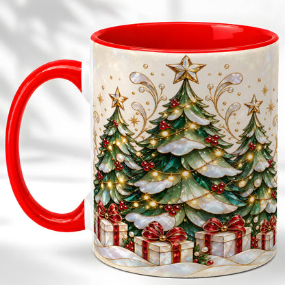 Christmas Tree Coffee Mug, Holiday Tree Mug, Ceramic Cup