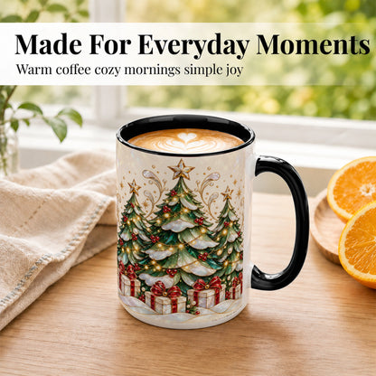 #pl[15oz|Black] Christmas Tree Coffee Mug, Holiday Tree Mug, Ceramic Cup