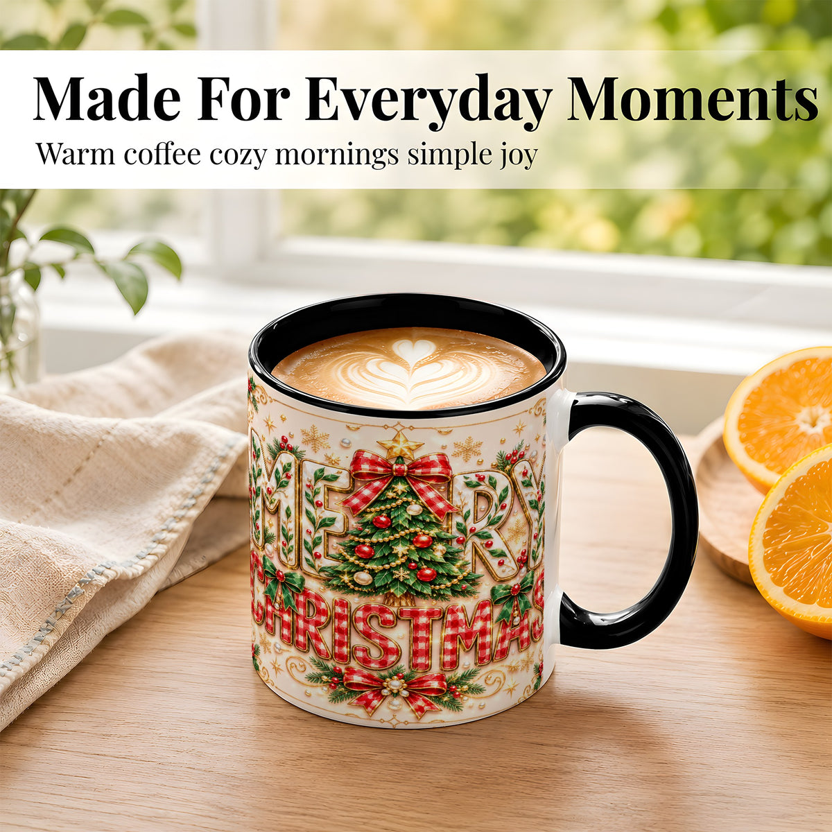 #pl[11oz|Black] Christmas Tree Coffee Mug, Merry Christmas Mug, Ceramic Cup