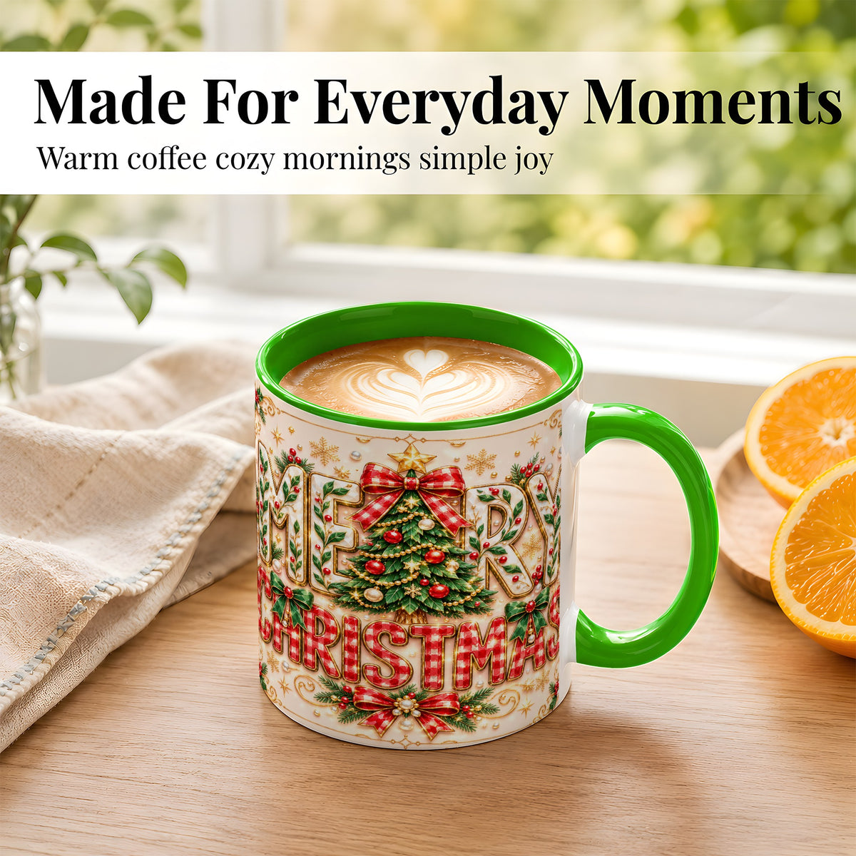 #pl[11oz|Green] Christmas Tree Coffee Mug, Merry Christmas Mug, Ceramic Cup