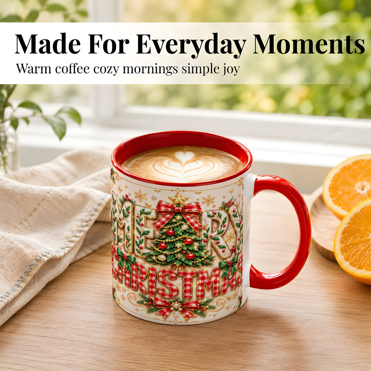 #pl[11oz|Red] Christmas Tree Coffee Mug, Merry Christmas Mug, Ceramic Cup