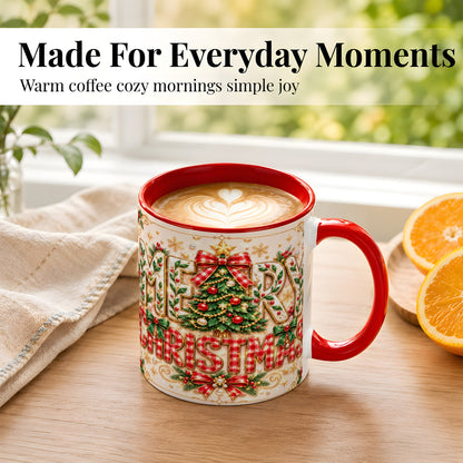 #pl[11oz|Red] Christmas Tree Coffee Mug, Merry Christmas Mug, Ceramic Cup