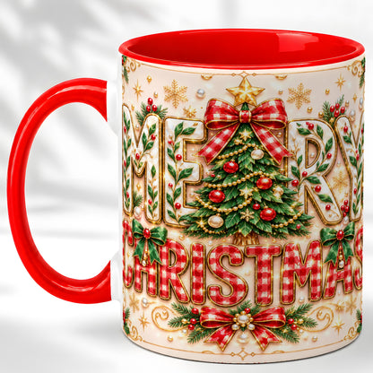 Christmas Tree Coffee Mug, Merry Christmas Mug, Ceramic Cup