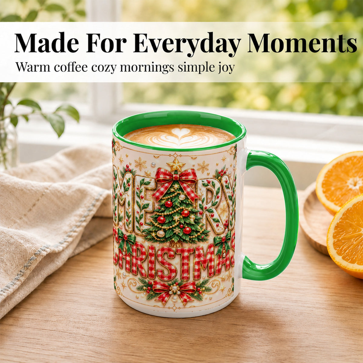 #pl[15oz|Green] Christmas Tree Coffee Mug, Merry Christmas Mug, Ceramic Cup