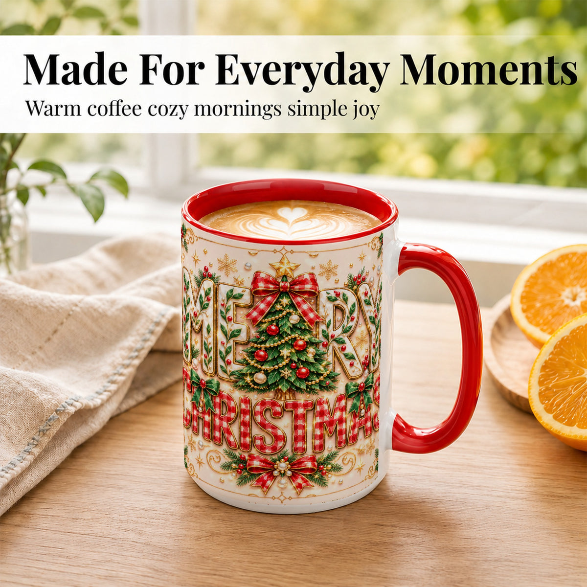 #pl[15oz|Red] Christmas Tree Coffee Mug, Merry Christmas Mug, Ceramic Cup
