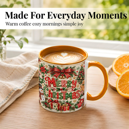 #pl[11oz|Orange] Christmas Collage Coffee Mug, Holiday Mug, Ceramic Cup