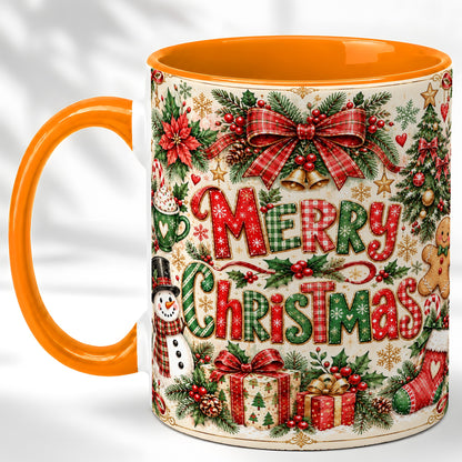 #pl[11oz|Orange] Christmas Collage Coffee Mug, Holiday Mug, Ceramic Cup