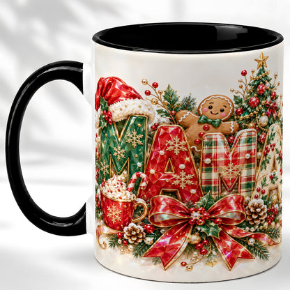 #pl[11oz|Black] Holiday Lettering Coffee Mug, Christmas Decor Mug, Ceramic Cup