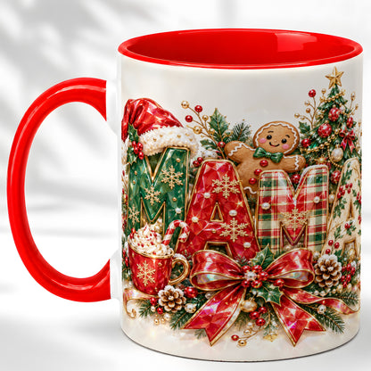 Holiday Lettering Coffee Mug, Christmas Decor Mug, Ceramic Cup