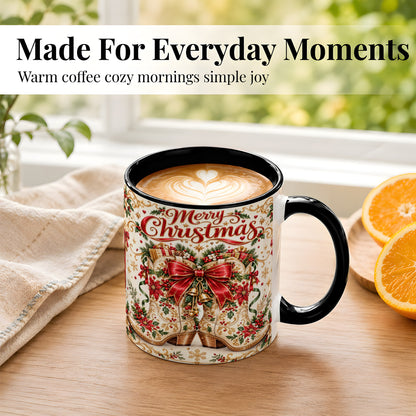 #pl[11oz|Black] Western Holiday Coffee Mug, Cowboy Boots Mug, Ceramic Cup
