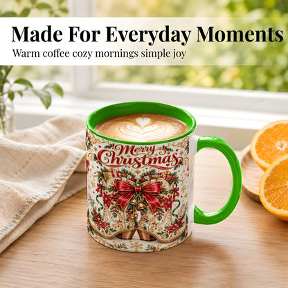 #pl[11oz|Green] Western Holiday Coffee Mug, Cowboy Boots Mug, Ceramic Cup
