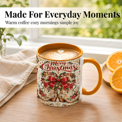 #pl[11oz|Orange] Western Holiday Coffee Mug, Cowboy Boots Mug, Ceramic Cup