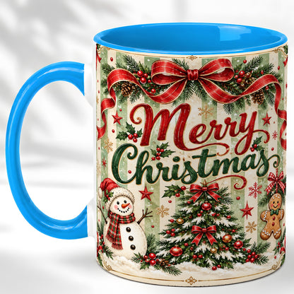 #pl[11oz|Blue] Classic Holiday Coffee Mug, Snowman Christmas Mug, Ceramic Cup
