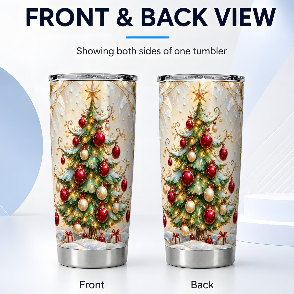 #pl[20oz|Steel] Christmas Tree Tumbler 20oz, Ornament Stainless Steel Travel Cup