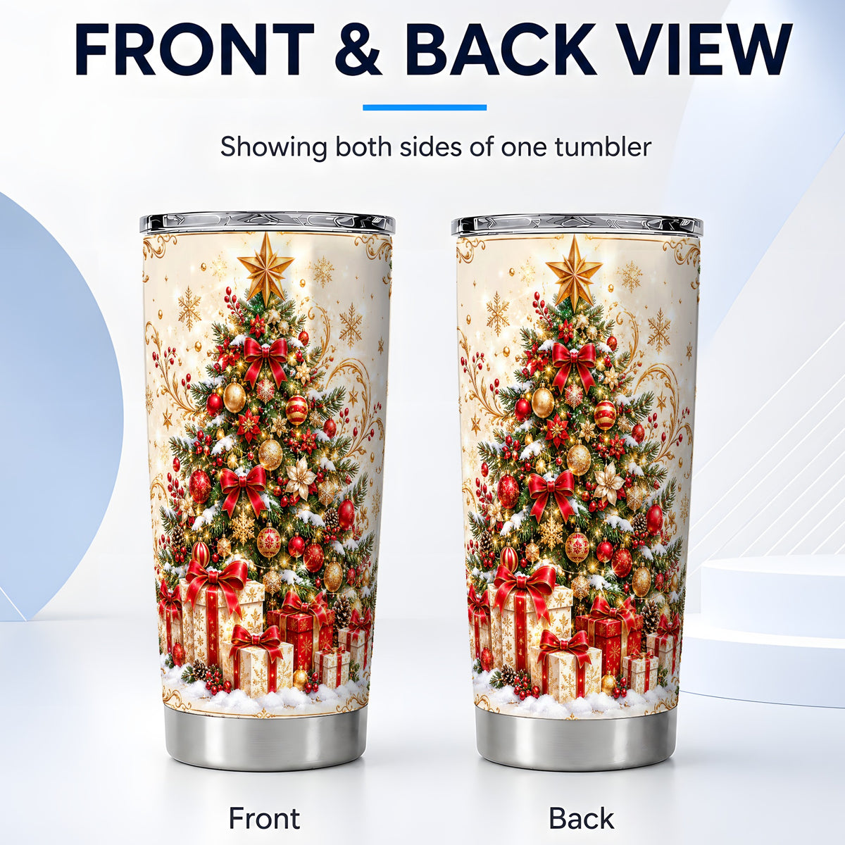 #pl[20oz|Steel] Christmas Tree Tumbler 20oz, Presents Stainless Steel Travel Cup