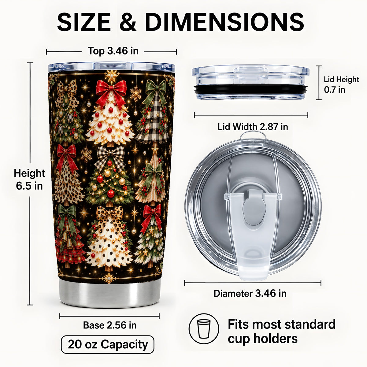#pl[20oz|Steel] Plaid Trees Tumbler 20oz, Holiday Tumbler, Stainless Steel Travel Cup