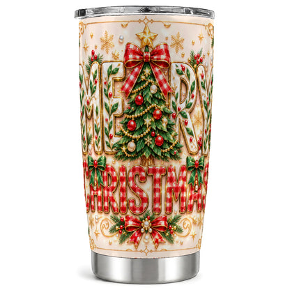 Christmas Tree Tumbler 20oz, Holiday Tumbler, Stainless Steel Travel Cup