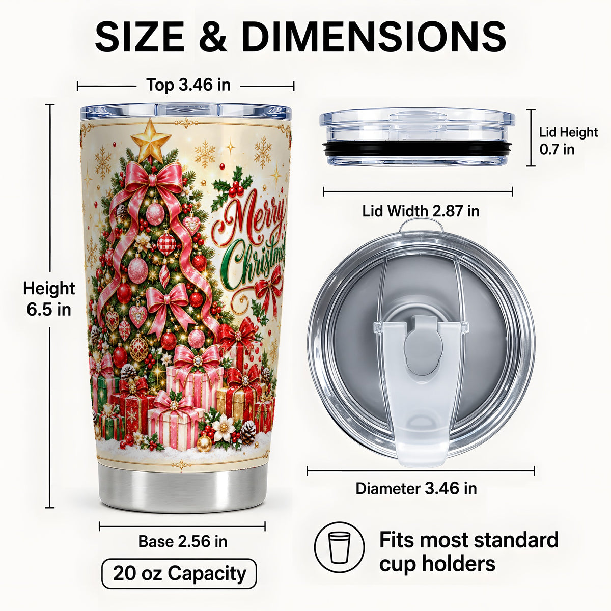 #pl[20oz|Steel] Christmas Tree Tumbler 20oz, Festive Tumbler, Stainless Steel Travel Cup