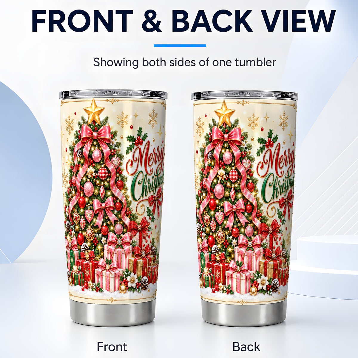#pl[20oz|Steel] Christmas Tree Tumbler 20oz, Festive Tumbler, Stainless Steel Travel Cup
