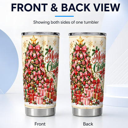 #pl[20oz|Steel] Christmas Tree Tumbler 20oz, Festive Tumbler, Stainless Steel Travel Cup