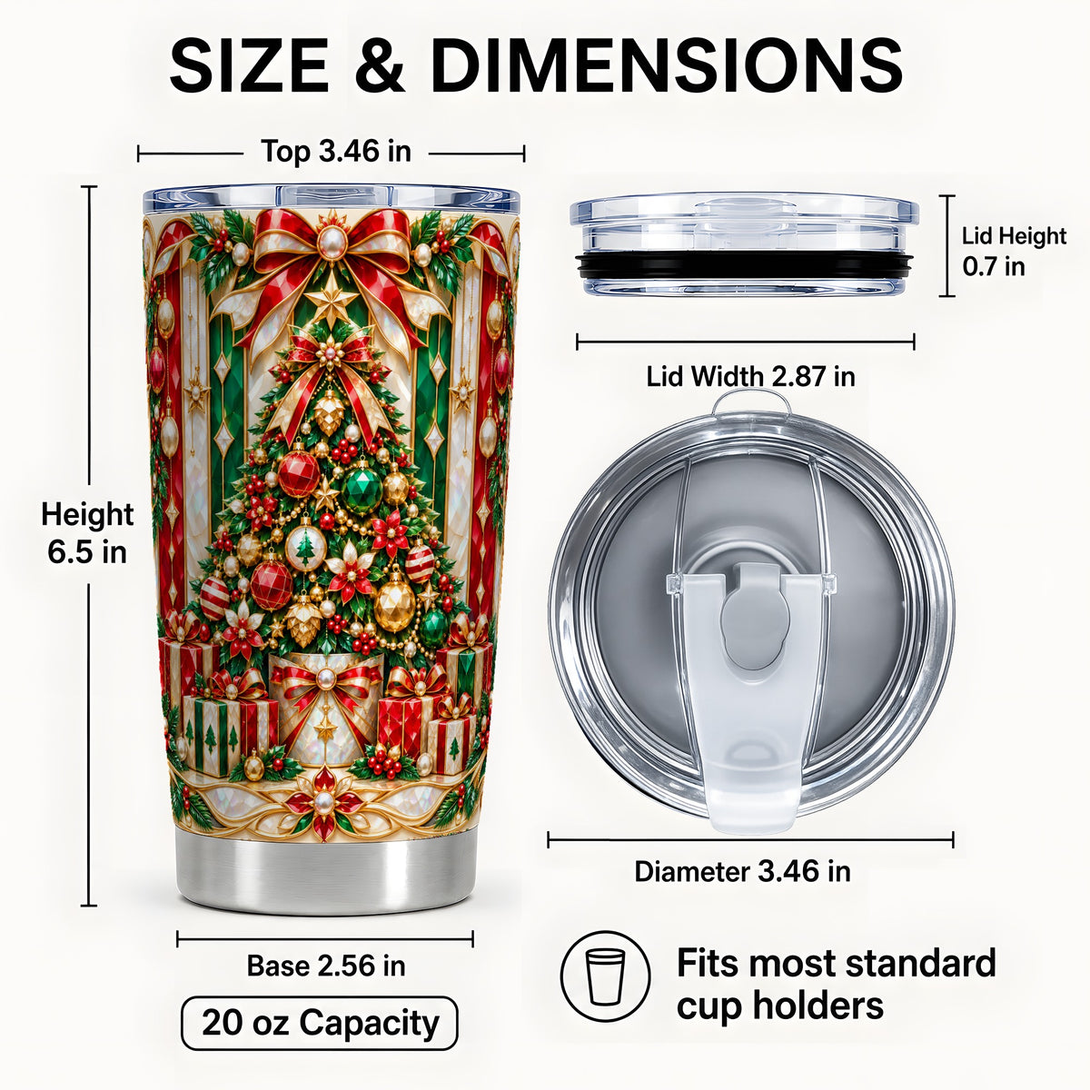 #pl[20oz|Steel] Jeweled Tree Tumbler 20oz, Christmas Tumbler, Stainless Steel Travel Cup