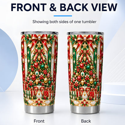 #pl[20oz|Steel] Jeweled Tree Tumbler 20oz, Christmas Tumbler, Stainless Steel Travel Cup