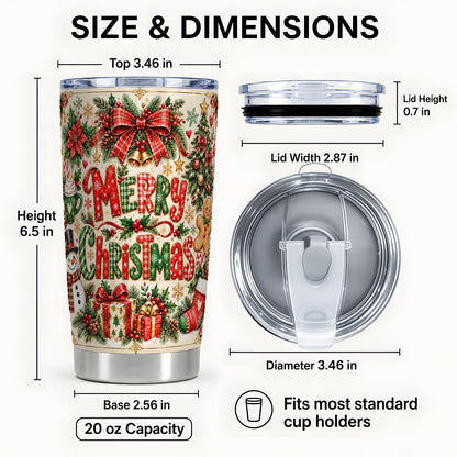 #pl[20oz|Steel] Christmas Collage Tumbler 20oz, Holiday Tumbler, Stainless Steel Travel Cup