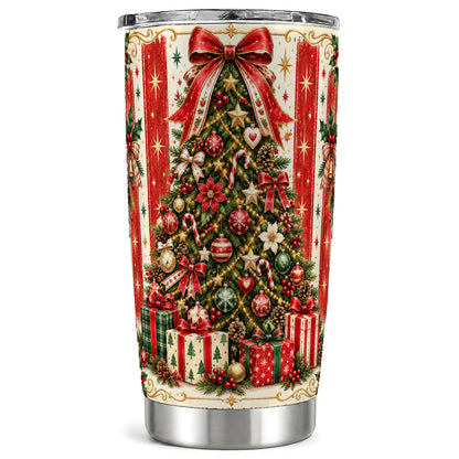 Christmas Tree Tumbler 20oz, Holiday Tumbler, Stainless Steel Travel Cup