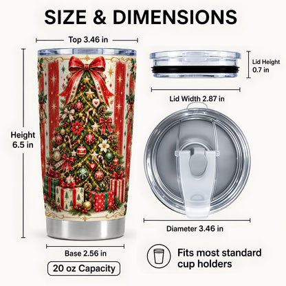 #pl[20oz|Steel] Christmas Tree Tumbler 20oz, Holiday Tumbler, Stainless Steel Travel Cup