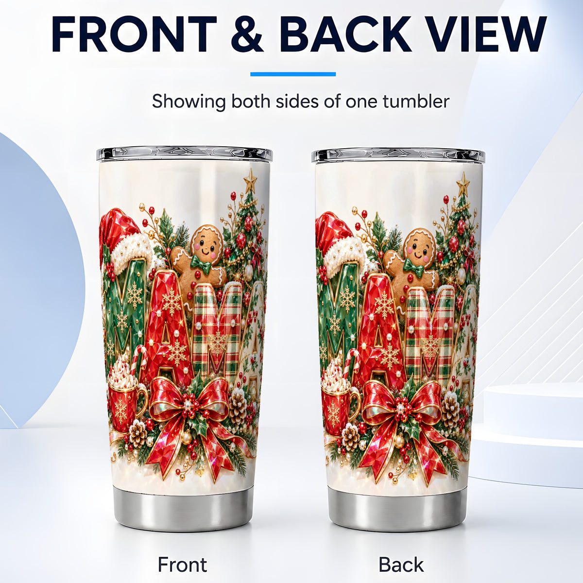 #pl[20oz|Steel] Holiday Lettering Tumbler 20oz, Festive Tumbler, Stainless Steel Travel Cup