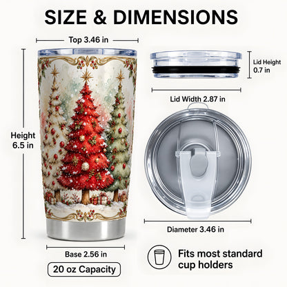 #pl[20oz|Steel] Christmas Tree Tumbler 20oz, Holiday Tumbler, Stainless Steel Travel Cup