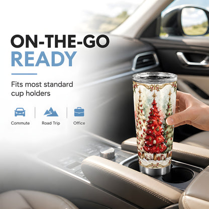 Christmas Tree Tumbler 20oz, Holiday Tumbler, Stainless Steel Travel Cup