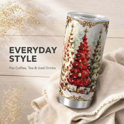 Christmas Tree Tumbler 20oz, Holiday Tumbler, Stainless Steel Travel Cup