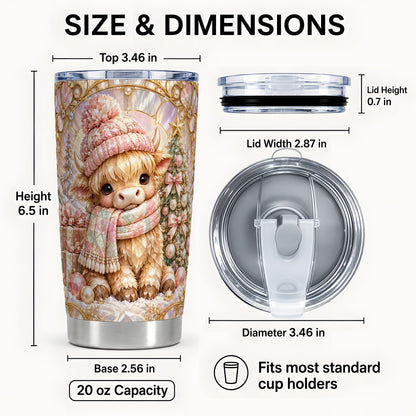 #pl[20oz|Steel] Highland Cow Tumbler 20oz, Christmas Tumbler, Stainless Steel Travel Cup