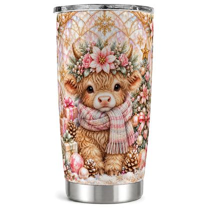 Highland Cow Tumbler 20oz, Christmas Tumbler, Stainless Steel Travel Cup