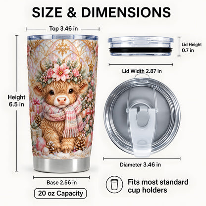 #pl[20oz|Steel] Highland Cow Tumbler 20oz, Christmas Tumbler, Stainless Steel Travel Cup
